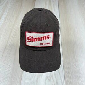Simms Mens Brown Fish It Well Low Crown Fishing Products Snapback Hat Cap OSFM